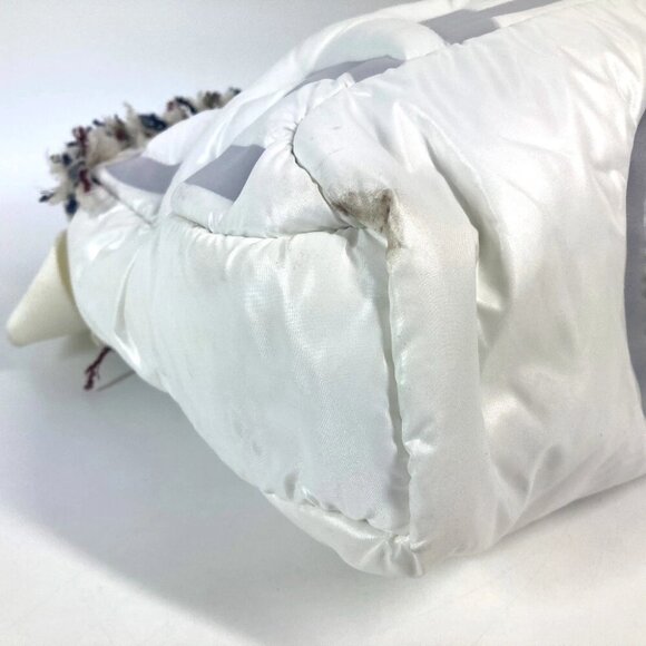 CHANEL fringe CocoNeige CC Coco Logo Crossbody Shoulder Bag Nylon White - Picture 8 of 15